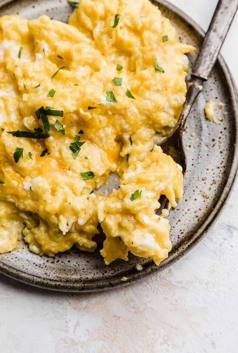 Scrambled Eggs Without Milk, Cheesy Scrambled Eggs, Best Scrambled Eggs, Fluffy Scrambled Eggs, The Modern Proper, Modern Proper, Baked Rice, Protein Treats, Street Corn