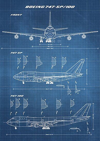 Drawing of the world-famous Boeing 747-SP and 747-100. All text elements are perfectly legible. For different backgrounds check out my profile. • Millions of unique designs by independent artists. Find your thing. Engenering Drawings, Boeing 747 Drawing, Boeing 747 Wallpaper, Plane Blueprint, Blueprint Design, Aviation Education, Text Elements, Drawing Light, Pilots Art