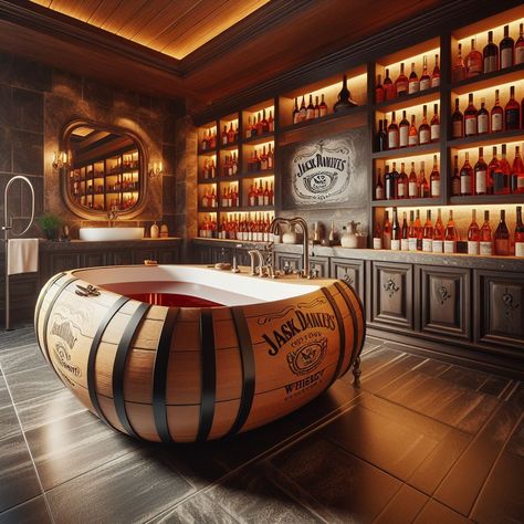 Wine Barrel-Shaped Bathtub Beer Spa, Local Brewery, Fantasy Homes, Wine Glass Holder, Tap Room, Spa Massage, Wine Barrel, Business Idea, Home Design Decor