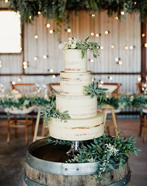 7 Wedding Trends You�ll Be Seeing Everywhere This Spring via @PureWow Summer Wedding Cakes, Wedding Cake Rustic, Rustic Wedding Cake, Simple Wedding Cake, White Wedding Cake, Wedding Cakes With Flowers, Wedding Cake Inspiration, Wedding Cake Designs