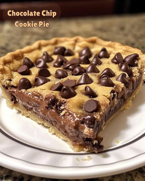 Chocolate Chip Deserts, Quiche Tarts, Chocolate Chip Cookie Pie, Chocolate Cherry Cookies, Chocolate Chip Pie, Best Pies, Gooey Chocolate Chip Cookies, Warm Desserts, Recipes To Bake