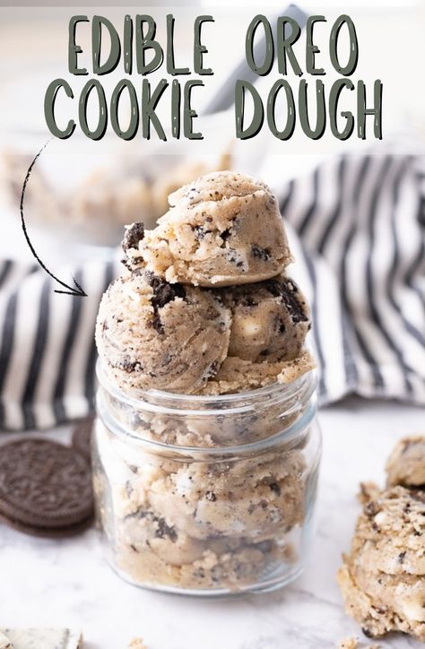 Oreo Cookie Dough - Cookies for Days Oreo Cookie Dough, Cookie Dough To Eat, Edible Cookie Dough Recipe, Cookie Dough Recipe, Vegetarian Cookies, White Chocolate Chip Cookies, Cookie Dough Recipes, Edible Cookies, Edible Cookie Dough