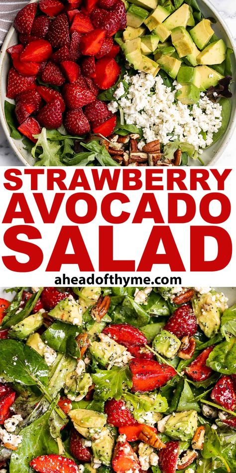 Strawberry Avocado Salad, Strawberry Avocado, Avocado Salad Recipes, Strawberry Salad, Healthy Ideas, Summer Salad, Avocado Recipes, Poppy Seed, Fresh Ingredients