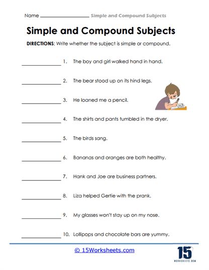 Simple And Compound Sentences Worksheets, Compound Worksheet, Simple Compound Conplex Sentences, Simple And Compound Interest, Complex And Compound Sentences, Compound Complex Sentences, Compound Subject, Sentence Construction, Holiday Science