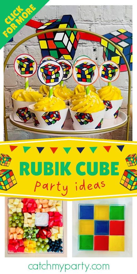 Rubix Cube Birthday Party, Rubix Cube Birthday Party Ideas, Rubix Cube Party Ideas, Rubix Cube Party, Rubiks Cube Party Ideas, Rubiks Cube Party, Rubiks Cube Birthday Party Ideas, Rubix Cube Theme Birthday Party, Rubix Cube Theme Party