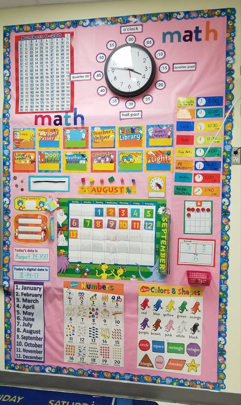 Homeschool Supply List, Math First Grade, Homeschool Room Decor, Homeschool Room Design, Disiplin Anak, Homeschool Room Organization, مشروعات العلوم, Calendar Math, Kindergarten Classroom Decor