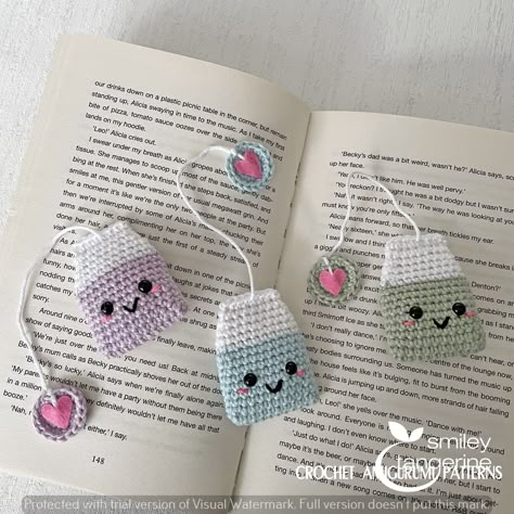 23 Easy Crochet Patterns: Free and Adorable Amigurumi Ideas for All Levels Gift For Crochet Lover, Crochet Teabag Bookmark, Aesthetic Crochet Bookmark, Crochet Tea Bag Bookmark, Crochet Small Patterns, Cute Small Crochet Ideas, Crochet Shop Ideas, Crochet Teabag, Tea Bag Crochet