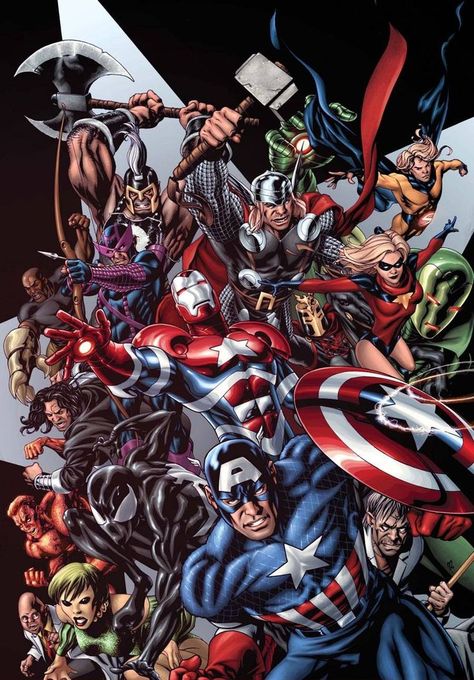 #Avengers #Fan #Art. (Avengers Assemble #1) By: Mike McKone. ÅWESOMENESS!!!™ ÅÅÅ+ Dark Avengers, Heroic Age, Marvel Avengers Comics, Marvel Avengers Assemble, Univers Marvel, Avengers Comics, Marvel Avengers Funny, Marvel Vs Dc, Marvel Comic Character