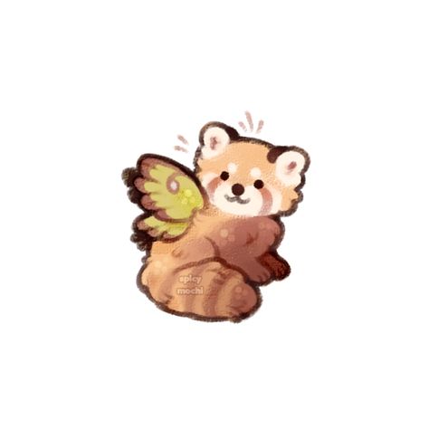 Chibi Red Panda, Red Panda Pixel Art, Red Panda Doodle, Red Panda Tattoo, Red Panda Drawing, Sea Otter Art, Fairy Animals, Cute Background Pictures, Create Stickers