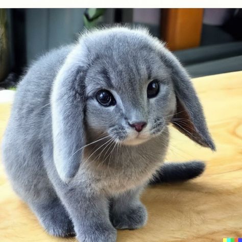 Bunny Hybrid, Cat Hybrid, Bunny Cat, Hybrid Cat, All About Rabbits, Hybrid Art, Cat Rabbit, Cat Info, A Meme