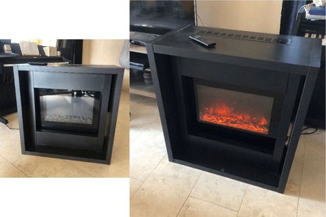 Kallax Fireplace Hack, Kallax Fireplace, Ikea Kallax Fireplace Hack, Hacking Electric Fireplace, Electric Malm Fireplace, Electric Fireplace Ikea Hack, Ikea Kallax Fireplace, Malm Fireplace Electric, Diy Electric Fireplace Dresser