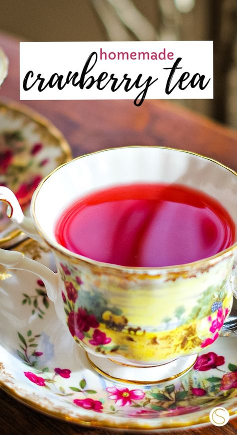 Unsweet Tea Recipe, Hot Cranberry Tea Recipe, Recipe With Fresh Cranberries, Cranberry Apple Juice, Fresh Cranberry Recipes, Gift Recipes, Cranberry Tea, Cranberry Drinks, Berry Tea