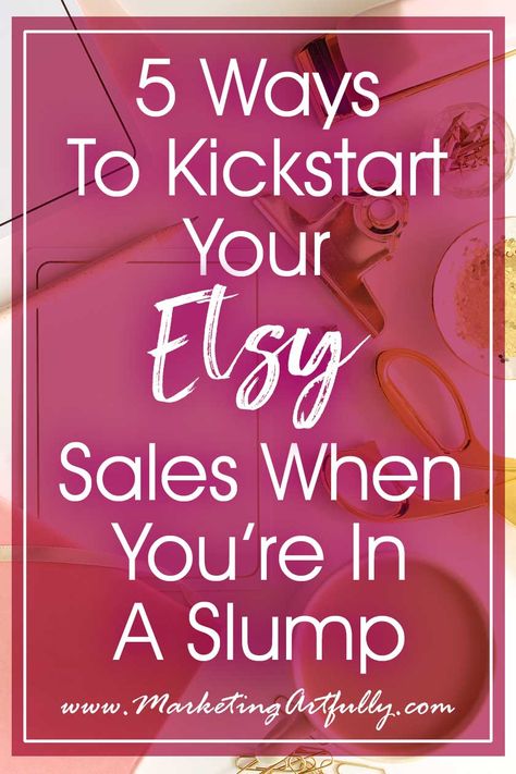 5 Things You Can Actually DO To Increase Your Etsy Sales When You Are In A Slump... We have all been there... a day or two goes by with no sales and we start panicking. So what can you DO to change what is happening (or more like NOT happening!) 5 ways to kick start sales when you are in a slump. #etsyseller #etsyshop Increase Etsy Sales, Etsy Tips, Etsy Marketing, Etsy Success, Etsy Seo, Slumping, What Is Happening, Handmade Sellers, Success Tips