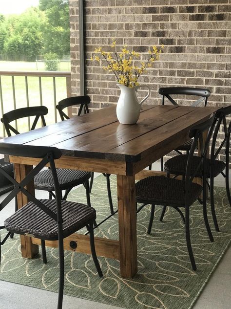 Outdoor Wooden Tables, Outside Table And Chairs, Shed In The Woods, Bar Tables Wedding, White Outdoor Table, Around House Landscaping, White Farmhouse Table, Outdoor Wood Table, Outside Table