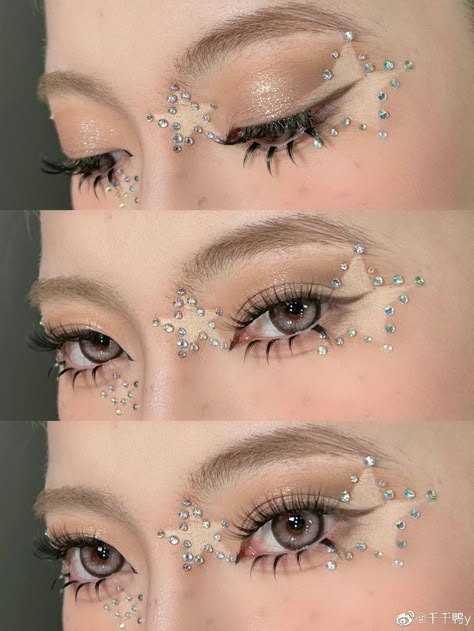 Star Douyin Makeup, Xiaohongshu Makeup, Punk Makeup, Douyin Makeup, Doll Eye Makeup, Face Art Makeup, Graphic Makeup, Star Makeup, Ethereal Makeup