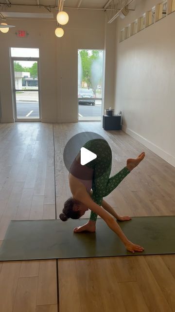 Indigo Yoga on Instagram: "🌟Pose of the Month - Humble Flamingo 🌟  Have fun this month stretching your hamstrings and challenging your balance.   🦩Start in Pyramid  🦩 Fold over  🦩 Bring fingertips to the mat  🦩 Arms reach back (hug triceps in, draw shoulders back to lengthen chest)  🦩 Bend back leg and begin to bring forward  🦩 Press knees together  🦩 Lift hips  🦩 Squeeze core  🦩 Send weight forward and press into big toe   🌟Use blocks of your hands do not reach the floor 🌟" Draw Shoulders, Back Hug, Forward Bend, Yoga For Balance, Instagram Pose, Fold Over, Pyramid, Yoga Poses, Stretching