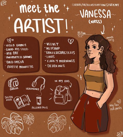 Meet The Artist Sketchbook, Meet The Artist Ideas, Meet The Artist Drawing, Procreate Sketchbook, Sketchbook Inspo, Illustration Procreate, Artist Sketchbook, Sketchbook Inspiration, Cute Art Styles