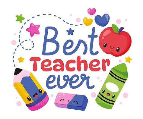 Free vector hand drawn teacher text illu... | Free Vector #Freepik #freevector #best-teacher #quotes-lettering #inspirational-quotes #lettering Teacher Appreciation Poster, Teacher Logo, Clipart Teacher, Teachers Illustration, Teachers Day Poster, Back To School Clipart, Text Illustration, Teacher Appreciation Printables, Teacher Clipart