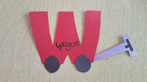 W is for wagon. Letter W Crafts, Letter W Activities, Alphabet Lesson Plans, Alphabet Crafts Preschool, Abc Crafts, Kids Wagon, Alphabet Letter Crafts, Art Preschool, Letter Crafts