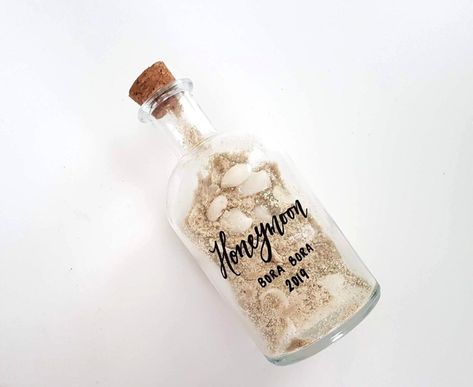 Large HONEYMOON SAND JAR Sand memory bottle Vacation Sand | Etsy Honeymoon Sand Jar, Sand Jar Ideas Vacation Memories, Sand Jar Ideas, Sand Collection Display, Sand Bottles, Sand Jar, Beach Jar, Bali Honeymoon, Maldives Honeymoon