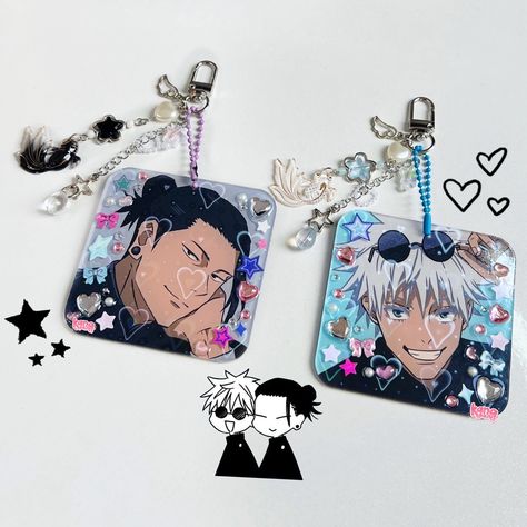 gojo x geto | jjk | SOLD <3 custom handpainted keychains by @kana.paints dm me for commissions 💌 #satosugu #gojosatoru #getosuguru #gojoxgeto #gojo #geto #sugurugeto #satorugojo #suguru #satoru #jujutsukaisen #jjk #jujutsukaisenanime #jujutsukaisenmanga #anime #animekeychain #animeglasspainting #animeart #customkeychain #customkeychain Custom Keychain, Glass Painting, Dm Me, Keychains, Anime Art, Hand Painted, Anime, Quick Saves