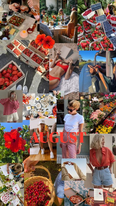 August Mood Board, August Moodboard, Moodboards Aesthetic, 2024 Aesthetic, Aesthetic Red, Screen Savers, Create Collage, Creative Play, Aesthetic Wallpaper