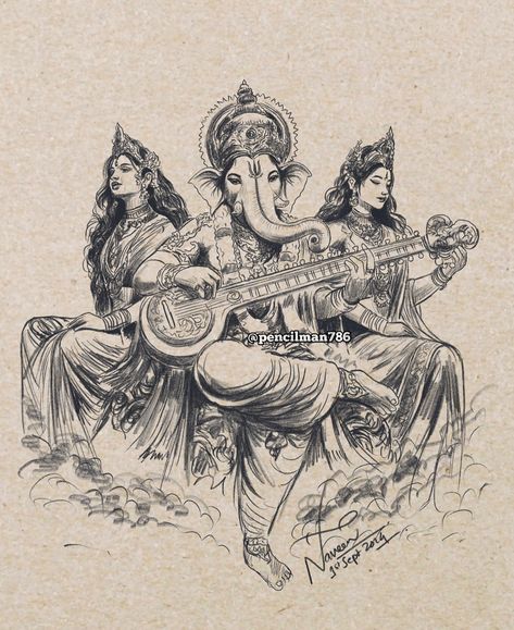 Happy Ganesh Chaturthi 🙏🌺 swipe ➡️ Ganapati Bappa Morya🙏🌸 #ganesha #ganeshchaturthi #ganeshchaturthi2024 Pencil Artwork of #lordganesha #ganpati #ganpatibappamorya 🙏🏻 #ganesh #gajanan drop a ❤️ if you like this video! Follow @pencilman786 👈🏻 if you like my #artwork #artworks #inspired #admiration #admirer @instagram @creators #instagram #instagood #explorepage #explore #fyp #foryou #bhyp #viral #trending #foryoupage #instagram #pencilman786 [ Ganesha, Lord Ganesh, Ganesh Chatur... Diwali Sketch Pencil, Ganpati Sketch Pencil, Diwali Sketch, Lord Ganesha Drawing, Lord Krishna Drawing, Ganesh Drawing, Ganesh Painting, Ganesha Festival, Riddhi Siddhi