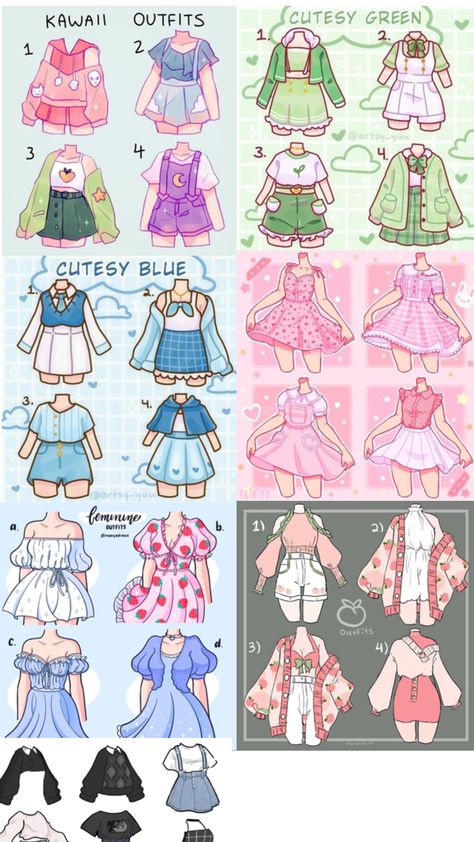 Accessories Design Sketch, Clothing Design Sketches, Drawing Anime Clothes, Dress Design Sketches, Easy Drawings Sketches, Whimsical Fashion, Dessin Adorable, Fashion Design Drawings, Cute Easy Drawings