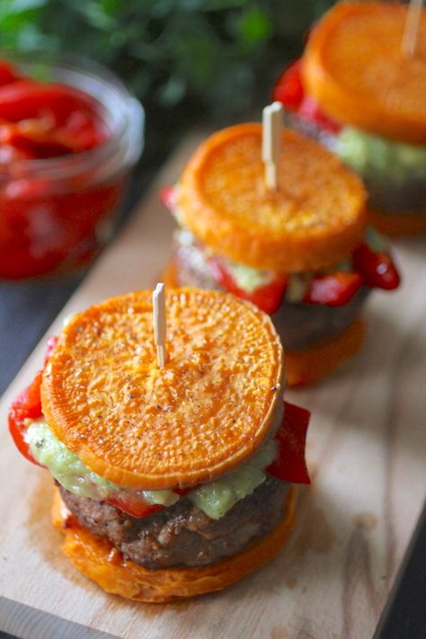 Sweet Potato Sliders, Turkey Burger Sliders, Sweet Potato Buns, Transformation Challenge, Burger Sliders, Healthier Options, Healthy Carbs, Turkey Recipe, Turkey Burger