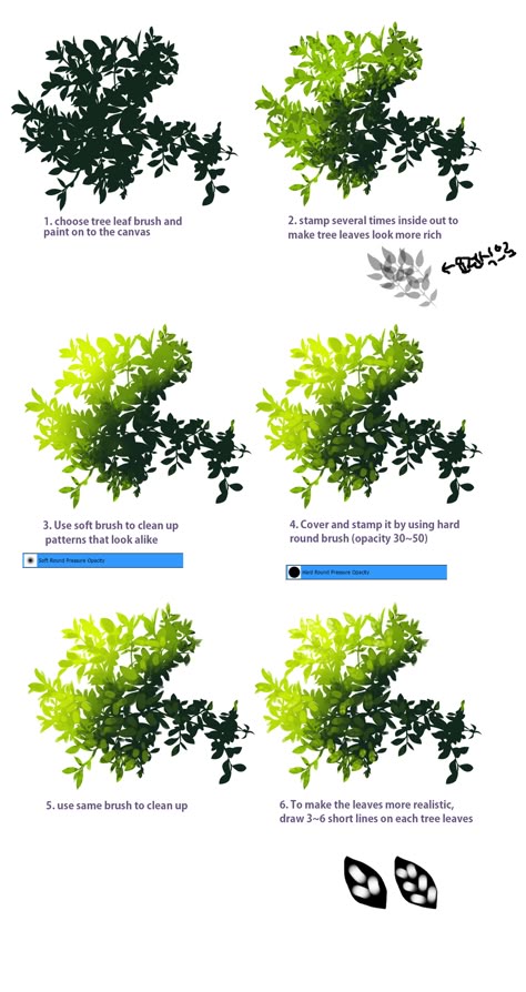 plant tutorial by ryusin Digital Painting Techniques, Plant Drawing, Digital Painting Tutorials, Environment Concept Art, Painting Tutorials, Digital Art Tutorial, Painting Tips, Drawing Tutorials, Art Tutorial