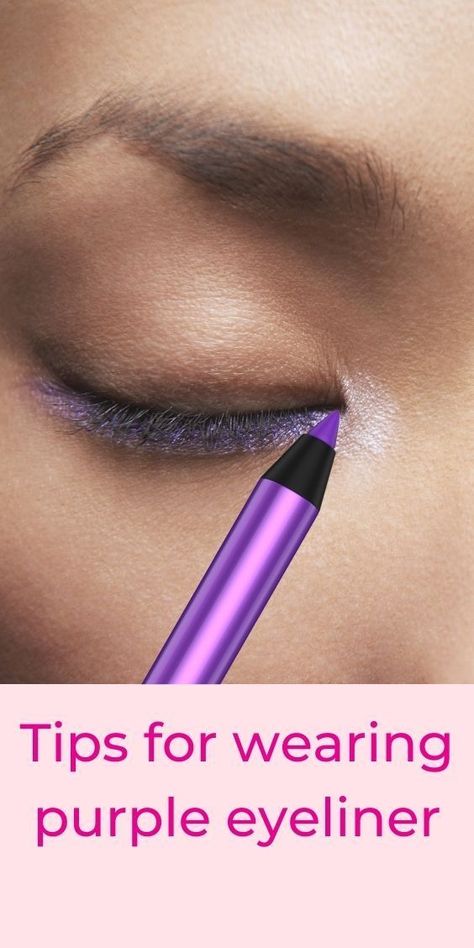 Purple Eyeliner Looks For Brown Eyes, Green Eyes Purple Eyeliner, Purple Eyeliner Blue Eyes, Purple Eyeliner Green Eyes, Purple Eyeliner Brown Eyes, Lavender Eyeliner, Lilac Eyeliner, Purple Eyeliner Makeup, Purple Eyeliner Looks