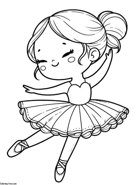 Ballerina Outline, Ballerina Coloring, Dance Coloring Pages, Ballerina Coloring Pages, Dancing Drawing, Chibi Coloring Pages, Free Kids Coloring Pages, Dancing Drawings, African Art Paintings