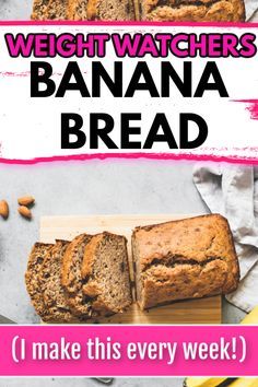 Weight Watchers Banana Muffins, Weight Watchers Banana Bread, Banana Bread Healthy Easy, Weight Watchers Meal Plans, Banana Bread Recipe Healthy, Weight Watchers Recipes Desserts, Ww Desserts, Healthy Banana, Healthy Banana Bread