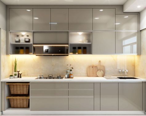 Indian Modular Kitchen, Latest Cupboard Designs, Parallel Kitchen Design, Indian Kitchen Design, White Marble Backsplash, Wallpaper House Design, Kitchen Cost, Park Project, Latest Kitchen Designs