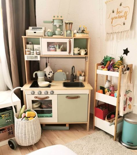 Ikea Toy Kitchen Hack, Ikea Toddler Room, Montessori Play Room, Ikea Toy Kitchen, Montessori Toddler Rooms, Montessori Theory, Kids Church Rooms, Montessori Home, Toy Room Organization