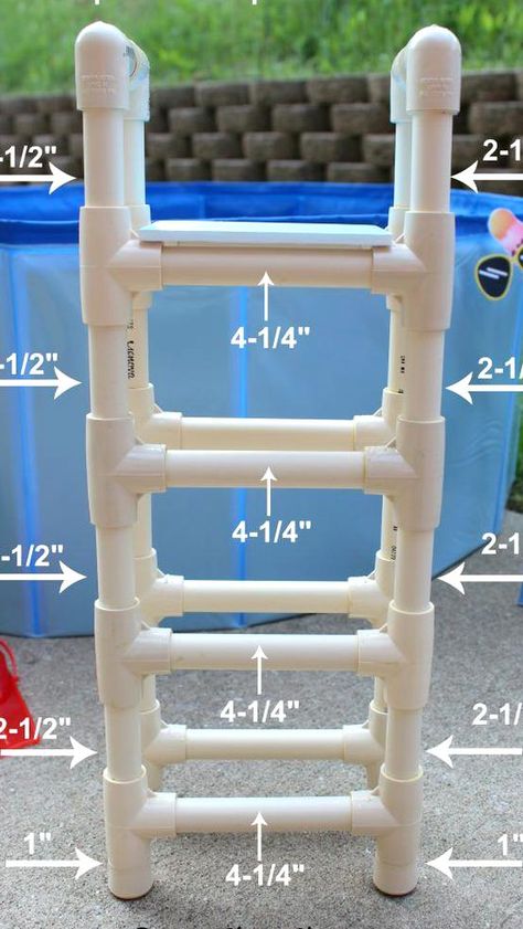 Diy Pool Ladder, Pool Stairs, Pool Ideas Above Ground, Ideas De Piscina, Swimming Pool Ladders, Pvc Pool, Pool Ideas On A Budget, Piscina Intex, Pool Hacks