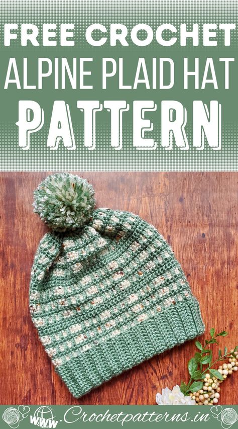 6 Cozy Colorful Crochet Mosaic Hat Patterns Two Tone Crochet Hat Free Pattern, Crochet Chevron Hat, Easy Mosaic, Beanie Pattern Free, Crochet Mosaic, Crochet Beanie Pattern Free, Crochet Hat For Beginners, Plaid Crochet, Plaid Hat