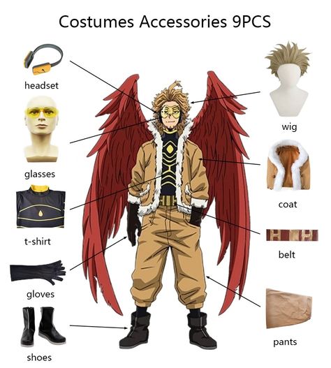 Hawks Inspired Outfit, Hawks Eye Makeup Bnha, Mha Hawks Cosplay, Mha Crochet Pattern, Keigo Takami Cosplay, Hawks Costume, Hawks Outfit, Hawks Cosplay, Mha Hero Costumes Ideas