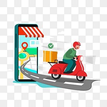 Delivery Service Design, Delivery Illustration, Order Illustration, Motorbike Illustration, Logistics Design, Logistics Logo, Delivery Business, Parcel Box, Location Icon