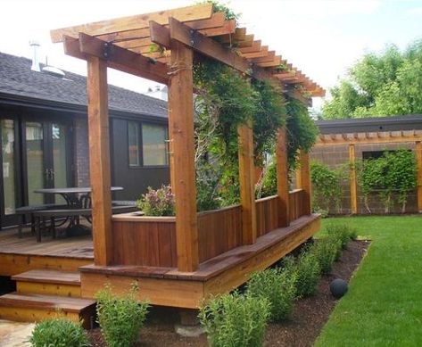 Diy Wood Patio, Deck Planter Boxes, Land Design, Large Backyard Landscaping, Deck Planters, Patio Deck Designs, Trendy Diy, Wood Patio, Decks Backyard