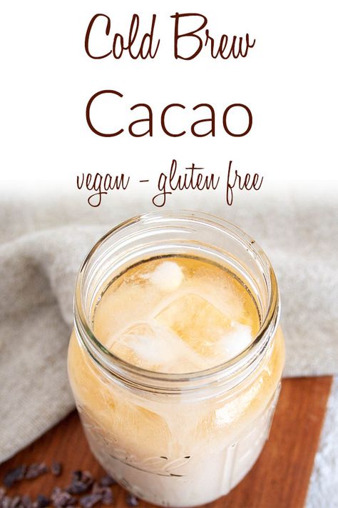 Cacao Cold Brew, Brewed Cacao, Cacao Recipes, Cold Brew Recipe, Vegan Lunch Recipes, Vegan Drinks, Cold Brew Coffee Maker, Keto Ideas, Vegan Yogurt