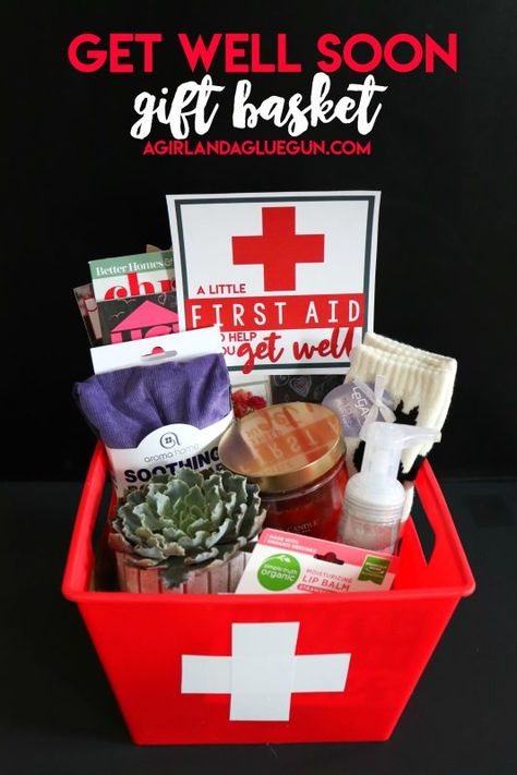 My friend had surgery recently–and I wanted to get her a get well soon basket-Which resulted in me making printables…which resulted in my writing up this post! For the record–I can do things without posting about them! This basket can be for colds/flu and even surgeries! The red basket is from the dollar store and … Road Trip Basket, Wellness Basket, Get Well Soon Gift Basket, Get Well Soon Basket, Get Well Baskets, Get Well Gift Baskets, Date Night Gifts, Red Basket, Baskets Gifts