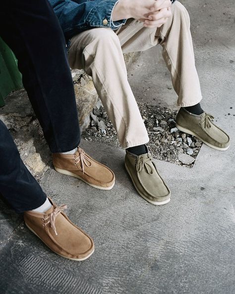 Clarks Wallabees Men Outfit, Wallabees Outfit Men, Clarks Wallabees Outfit, Clarks Wallabees Men, Wallabees Outfit, Clarks Shoes Mens, Most Stylish Men, Clarks Wallabees, Camo Designs