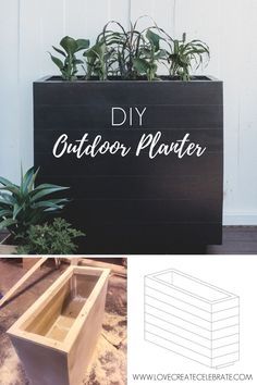 Diy Large Planter Boxes Outdoor, Planter On Porch, Large Wooden Planters Outdoor, Outdoor Box Planters, Long Planter Boxes Diy, Diy Large Planter Boxes, Box Planters Front Porch, Woodworking Planters, Diy Square Planter