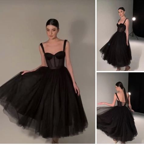 Elegant Black Dress, Tea Length Dresses, Tea Length, Senior Year, Dress Length, Black Dress, Prom, Tea, Quick Saves