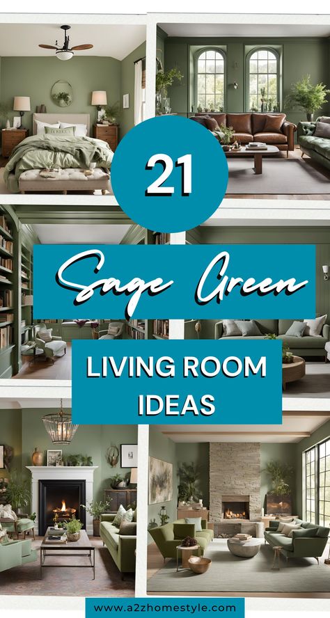 Discover 21 chic sage green living room ideas to transform your space. From soft accents to bold statements, find stylish ways to incorporate this calming color into your home decor. Sage Grey And Navy Living Room, Green And Oatmeal Living Room, Neutral Living Room With Blue And Green Accents, Neutral Decor With Green Accents, Sage Green Modern Living Room, Living Rooms Painted Green, Green Accent Wall In Living Room, Decorating With Sage Green Accents, Blue And Green Living Room Color Scheme Inspiration