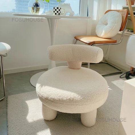 Light Luxury Fabric Living Room Chairs Small Cashmere Lazy Bedroom Sofa Home Furniture Simple Modern Wool Single Sofa Armchair Fuzzy Chair, Small Living Room Chairs, Plush Chair, Mini Chair, Luxury Fabric, Sofa Home, Single Sofa, Sofa Armchair, Bedroom Sofa