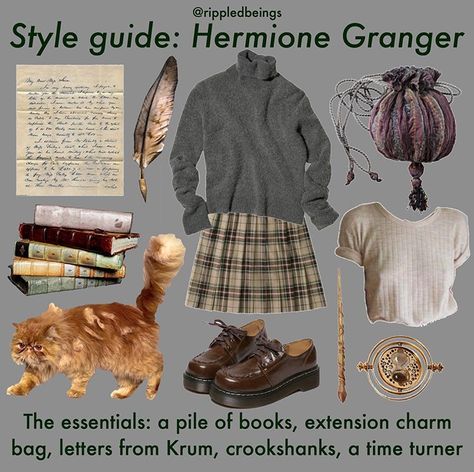 Hermione Granger Outfits Style, Hermoine Granger Outfit Aesthetic, Hermione Granger Clothes Aesthetic, Hermione Granger Outfits Hogwarts, Hermione Granger Closet, Hermione Granger Bedroom Aesthetic, Hermonie Granger Outfit, Outfits Inspired By Hermione Granger, Hermione Granger Wardrobe