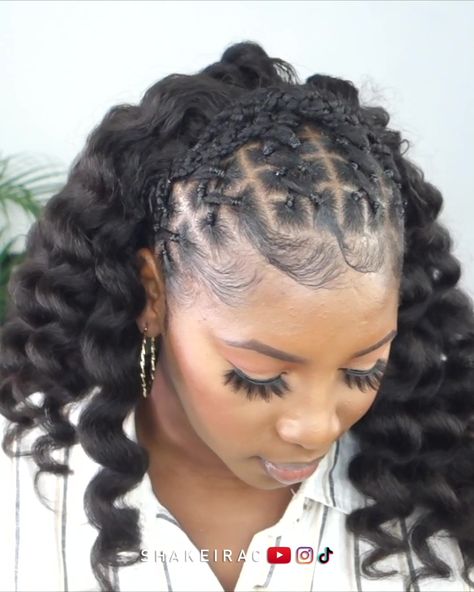 Twist Half Up Half Down Black Women, Twist Out Half Up Half Down Natural Hair, Cross Cross Hairstyle, Criss Cross Crochet Hairstyle, Half Crochet Hairstyles, Cross Hairstyles, Crochet Half Up Half Down Hairstyles, Criss Cross Hairstyle, Half Braids Half Crochet Hairstyles