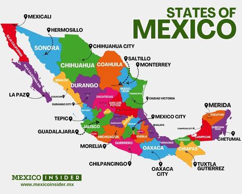 Home | Mexico Insider Mexico Travel Aesthetic, Mexico City Map, Map Of Mexico, Mexico Map, States And Capitals, Philippines Culture, Trip To Mexico, Free Maps, Mexico Destinations